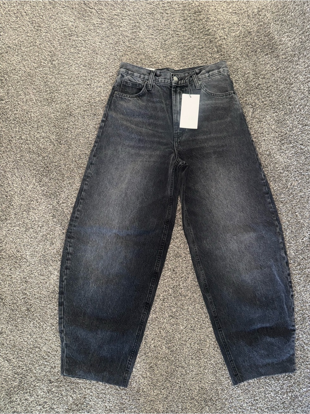Zara Charcoal Washed Boyfriend Jeans
